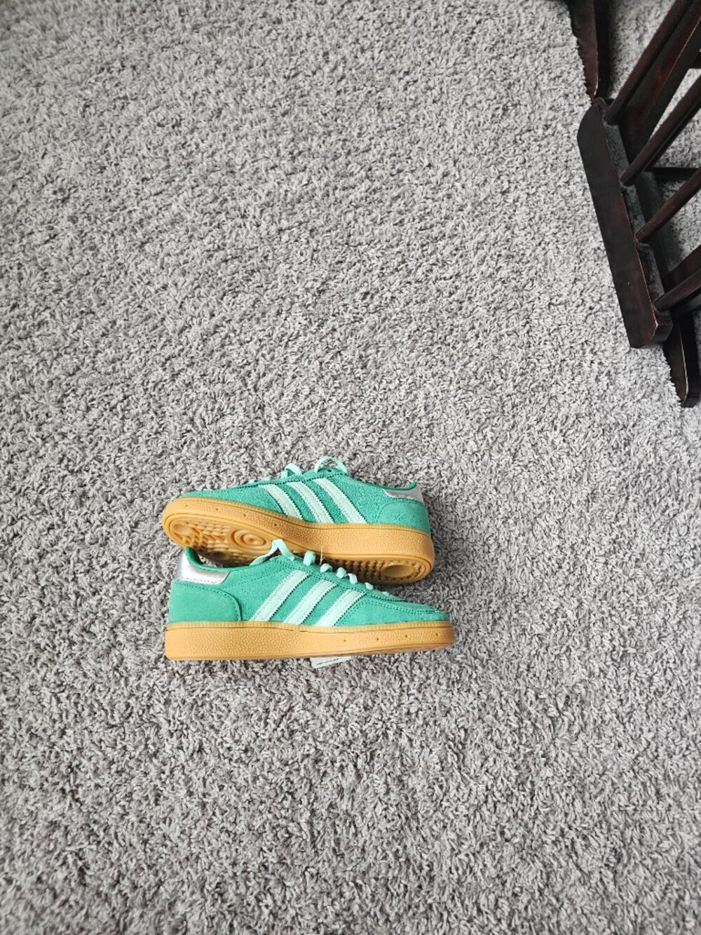 adidas Green Suede Sneakers with Gum Sole - Picture 3 of 8